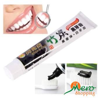 100% Natural Bamboo Charcoal Black Teeth Whitening Clean Toothpaste 