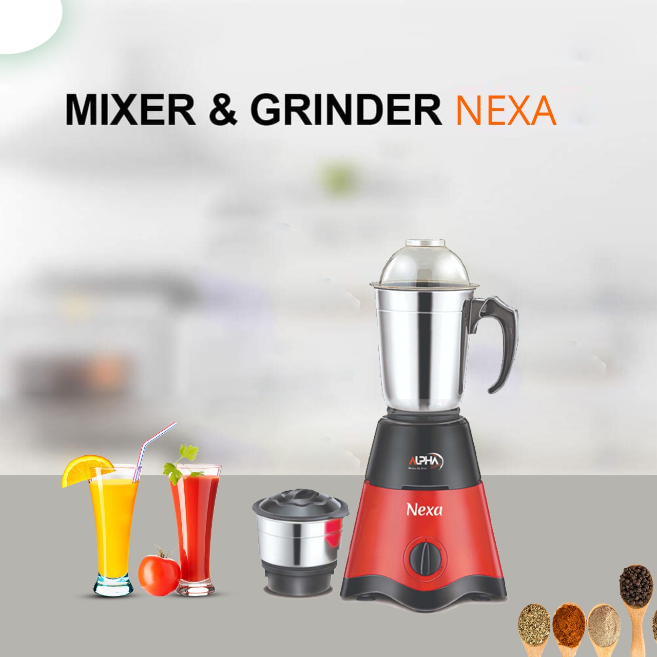Alpha Home Nexa Mixer & Grinder (500W)
