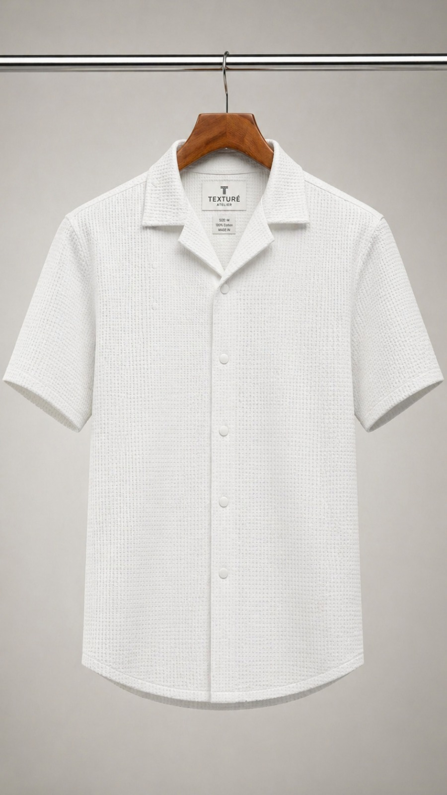 Premium Textured White Shirt for Men 