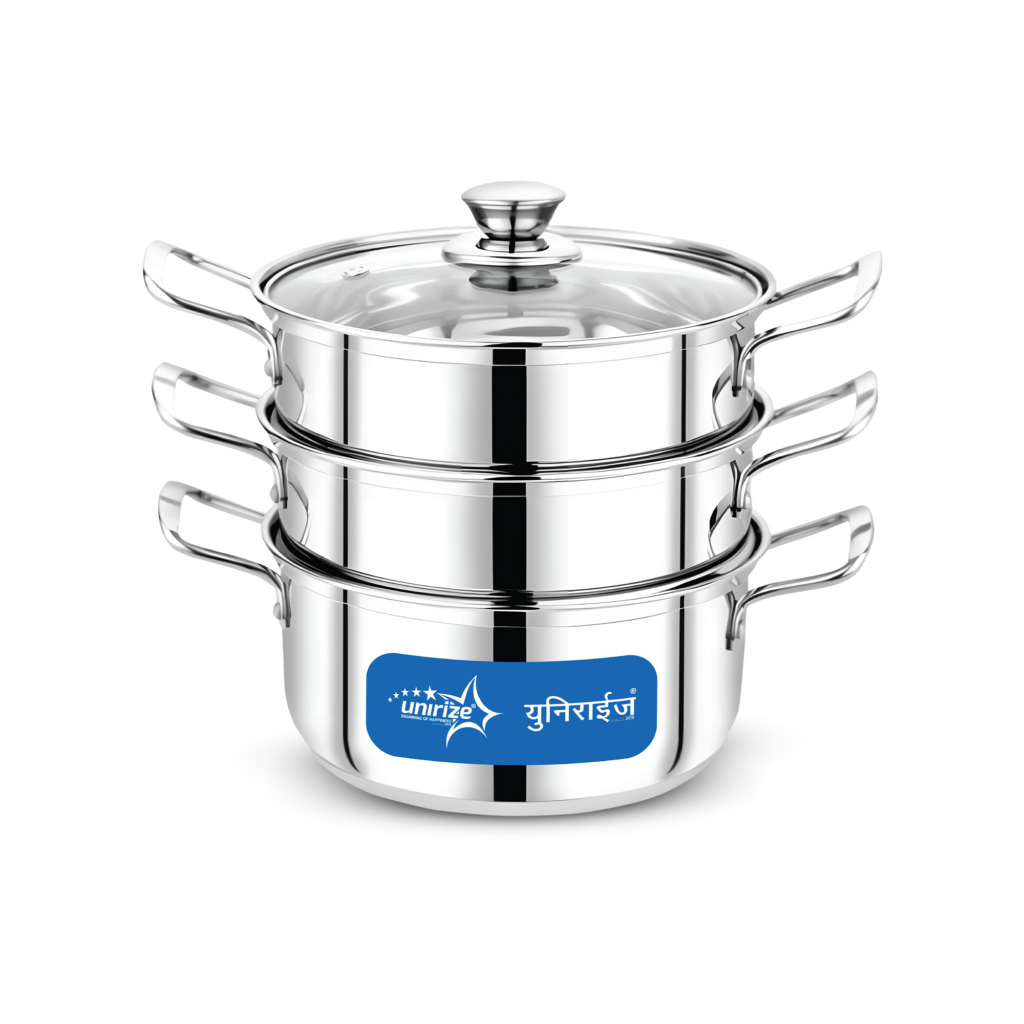 Unirize 3 Layer Momo Steamer 18cm with Lid 