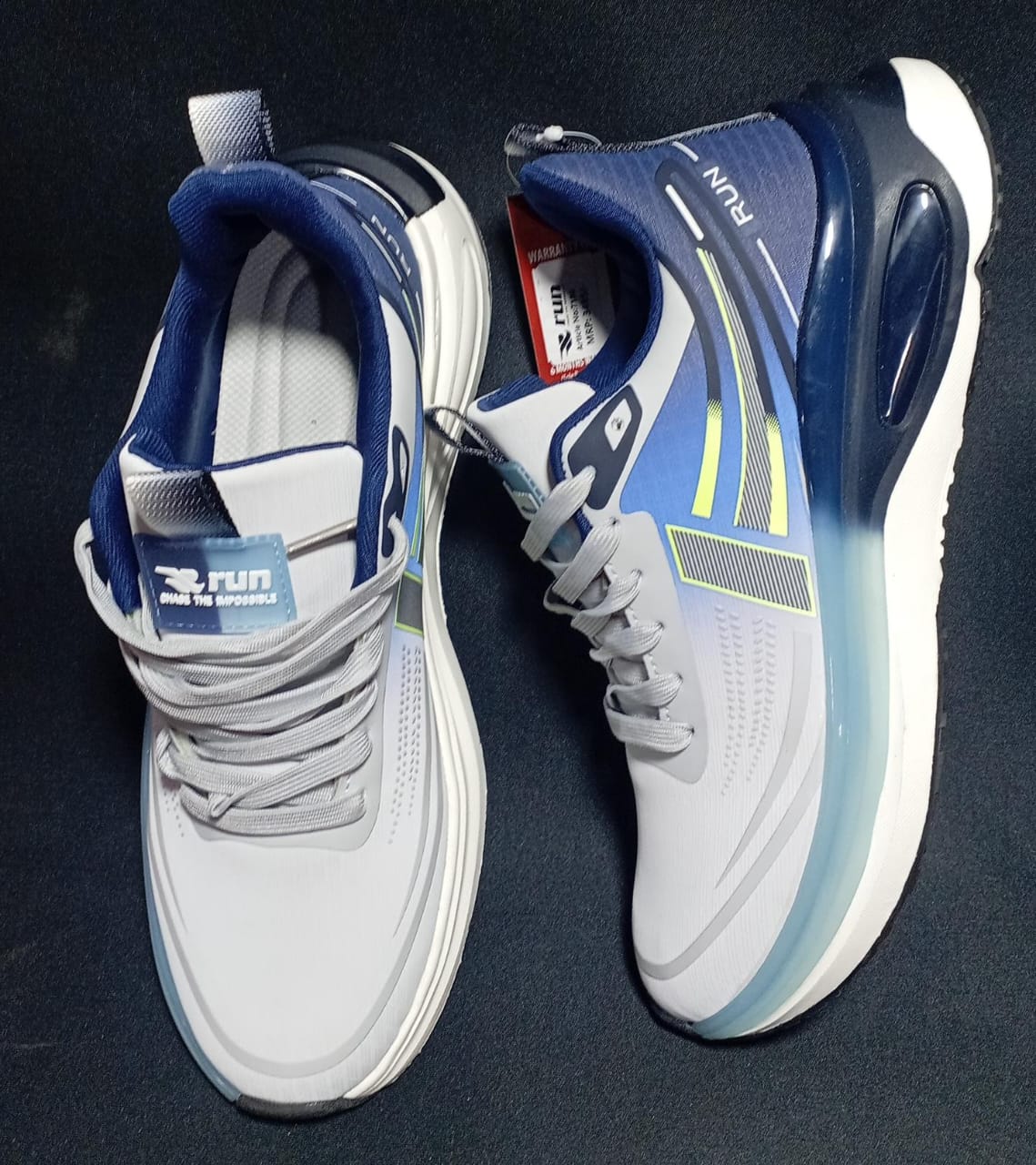 RUN ART 7180 White Blue Running Shoes for Men