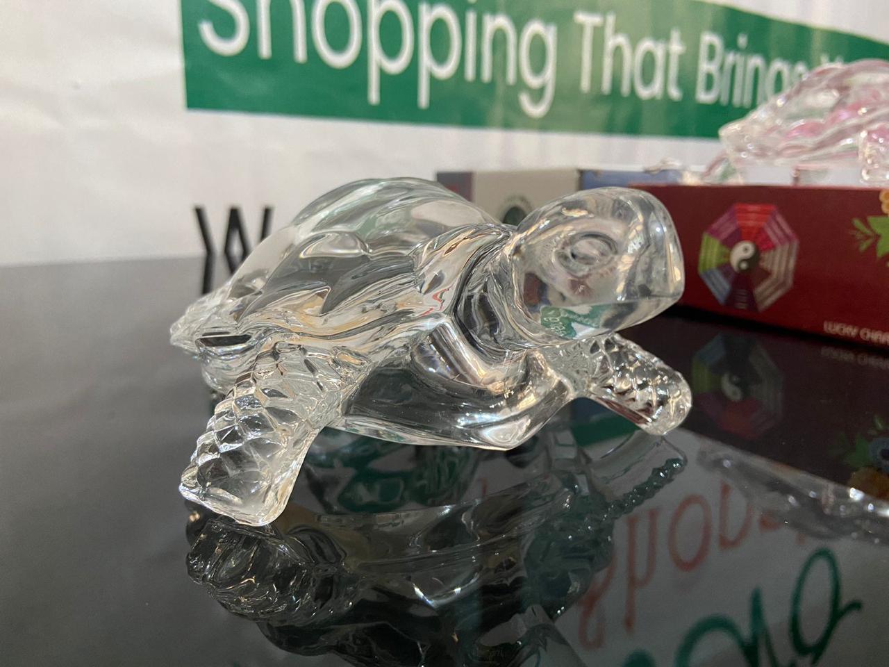 Glass Turtle Decorative Statue - Large 