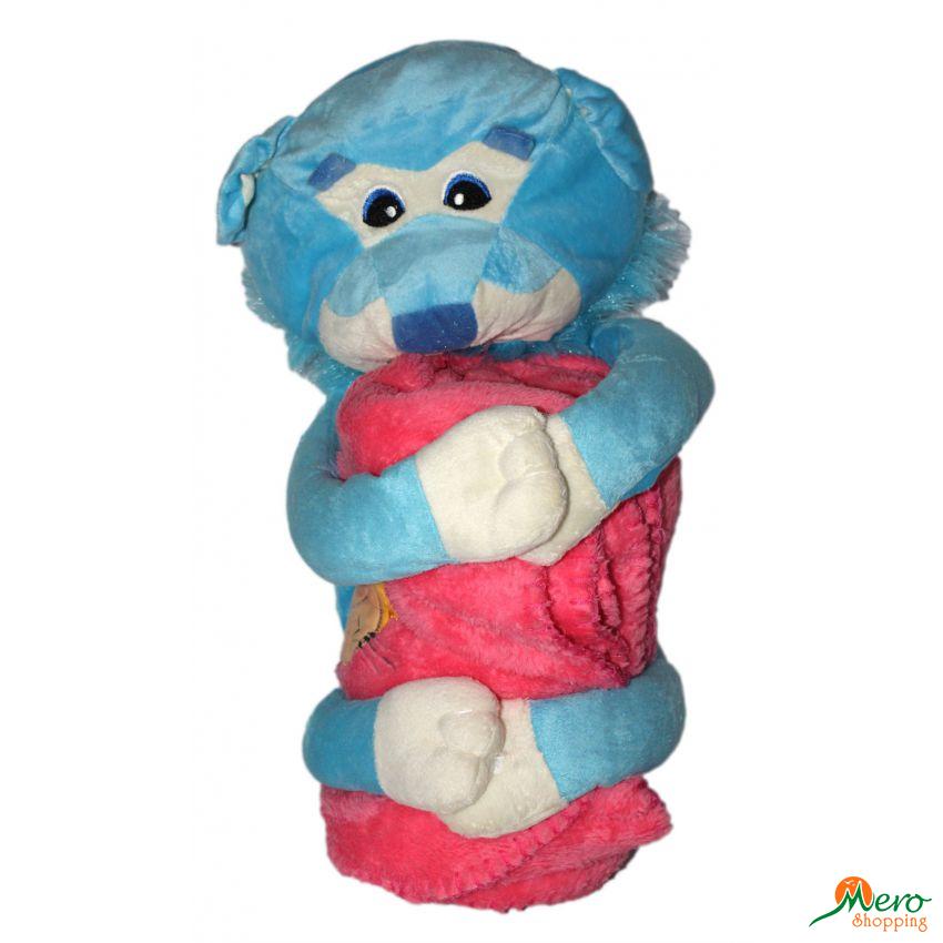 Blanket with Soft Toys Gift Set (Blue) 