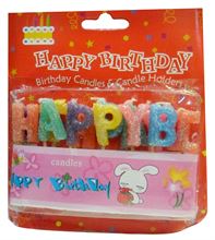 Happy Birthday Candles with Holders