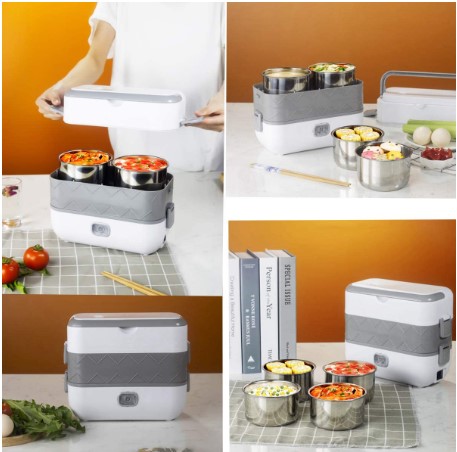 Stainless Steel Electric Lunch Box 2 Layer  