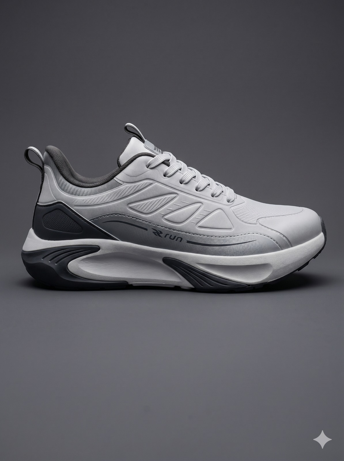 RUN ART 7184 Gray Black Running Shoes for Men 