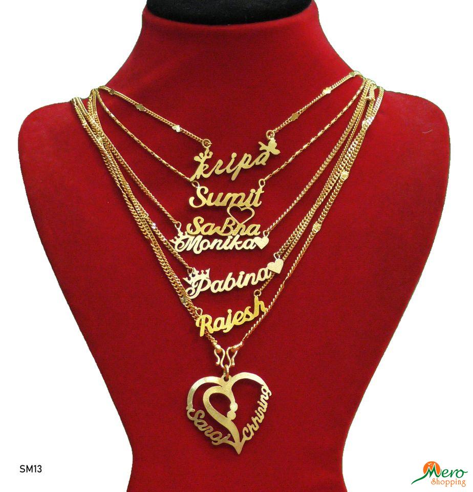 Gold Plated Name Chain Locket 