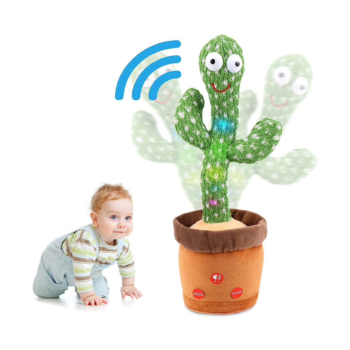 Dancing Cactus With Light Funny Singing Electronic Recording Function 