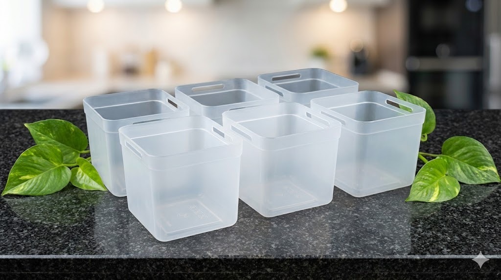 Smart 6-Grid Fridge Storage Box – 2 Pcs Set 