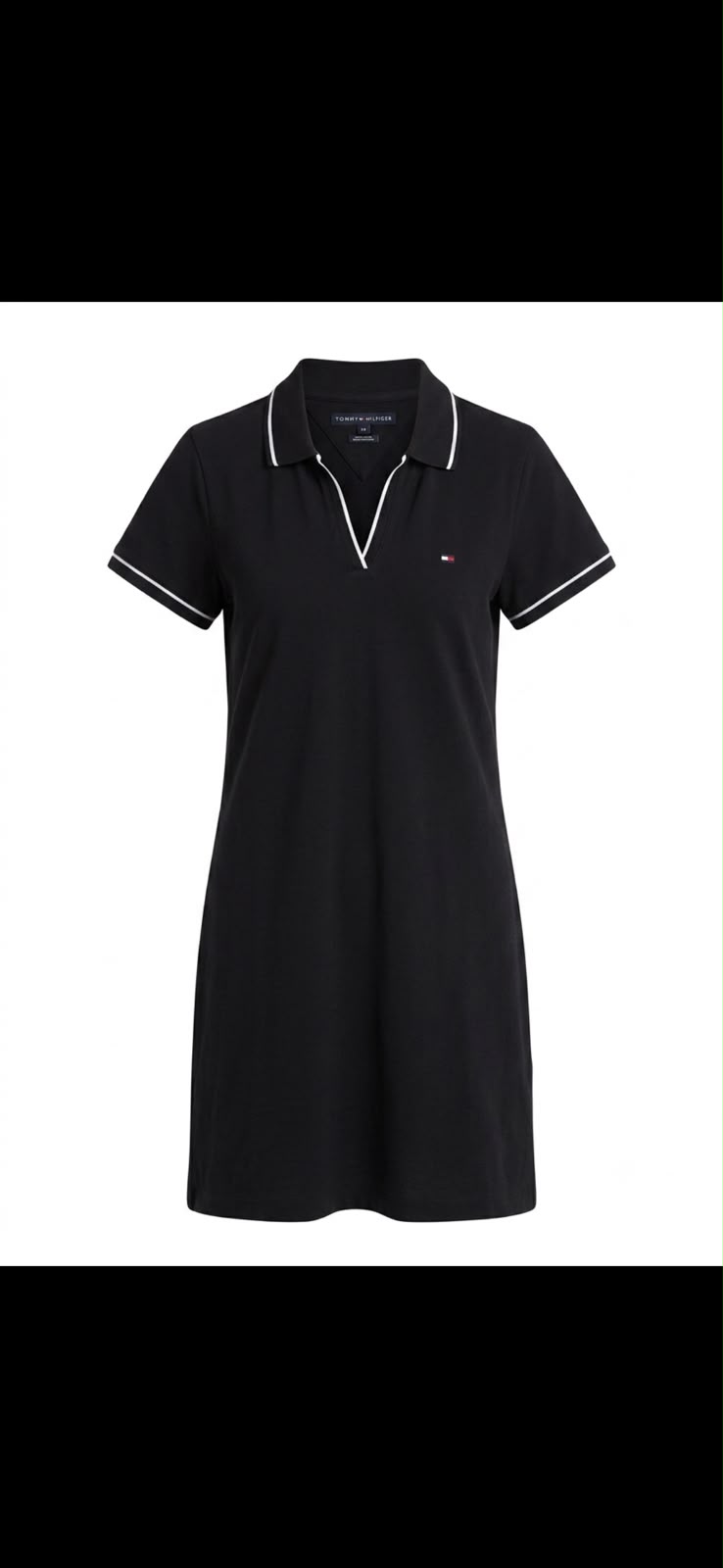 Women's Black One Piece Polo Dress 