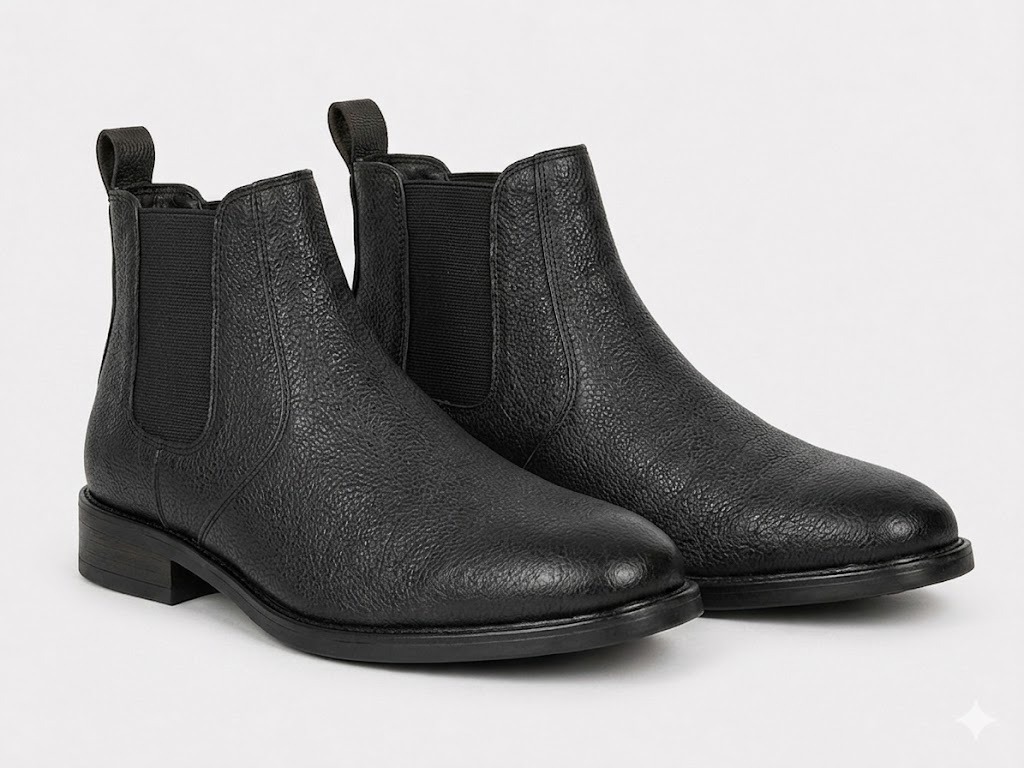 RUN Black Chelsea Boots for Men 