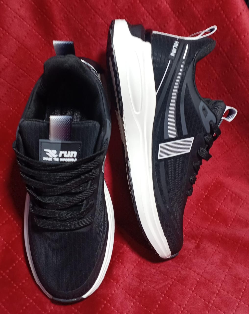 RUN ART 7180 Black Running Shoes for Men