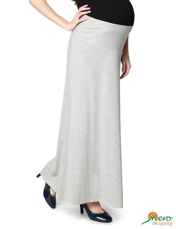 Nine Maternity Comfy Jersey Skirt In Grey Melange-SKSCA14-3031