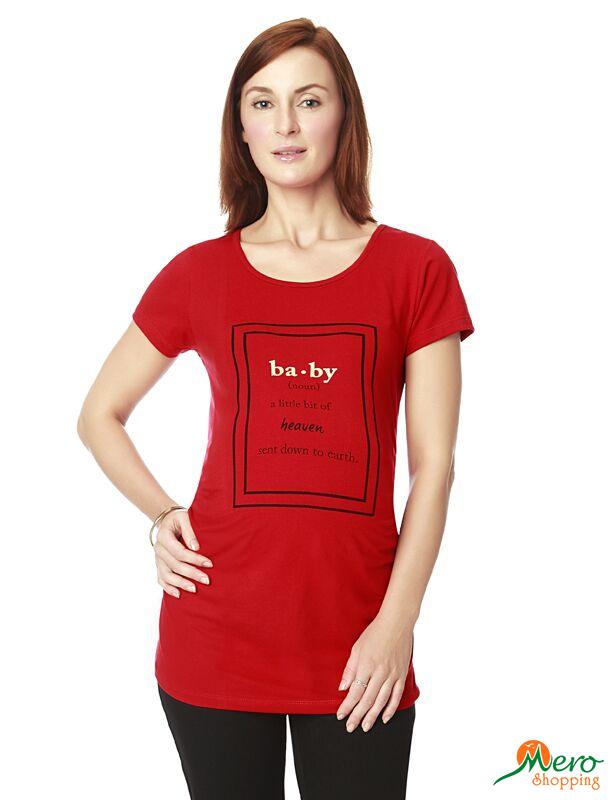 Nine Maternity Tee-Shirt In Red Baby Print-TSACA16-5553 