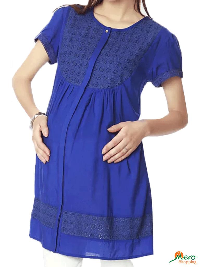Nine Maternity Tunic In Blue-TCACA16-5543 