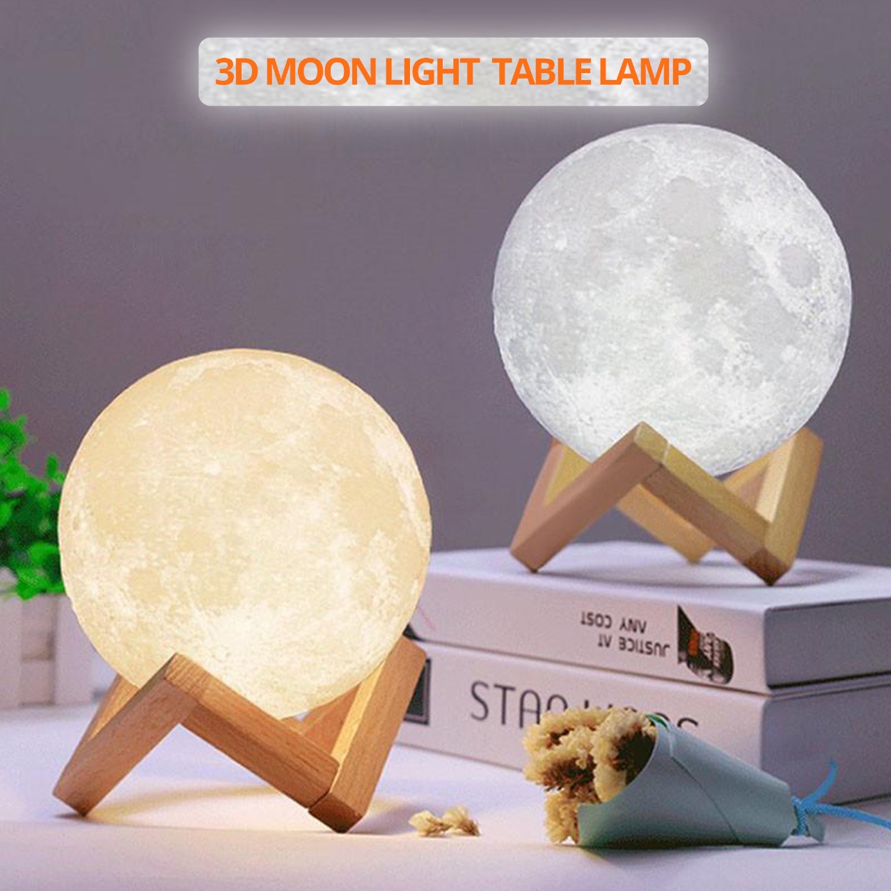 3D Moon Lamp Light Color Changing Night Lamp USB