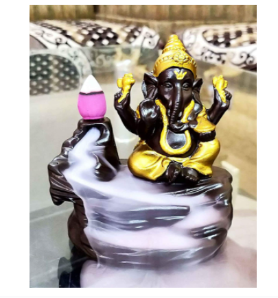 Meditating Smoke Ganesha Fountain Backflow Incense Burner