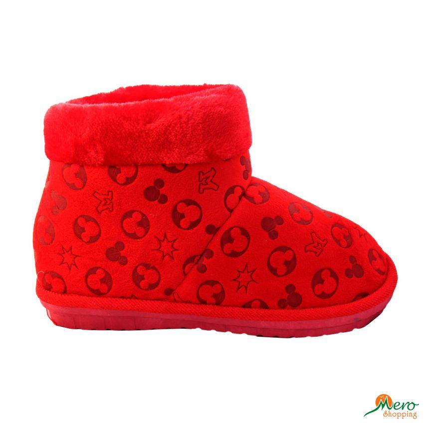 Red Boot Fur Slipper (Design No. 17)