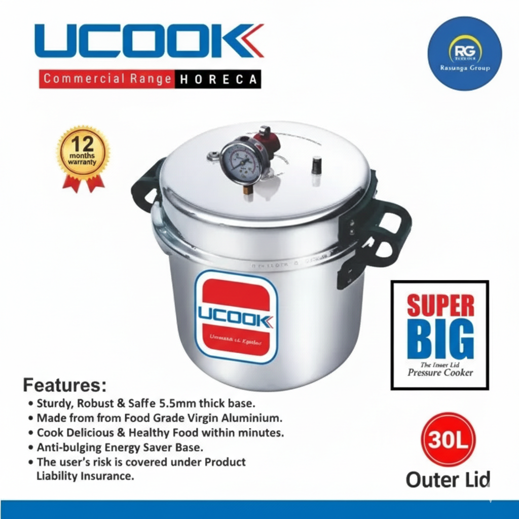 United PC0901 30L Pressure Cooker – Regular Inner Lid Commercial Cooker 