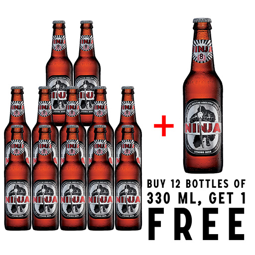 Himalayan Brewery NINJA 330 ML(Buy 12 get 1 btl 330ml free)