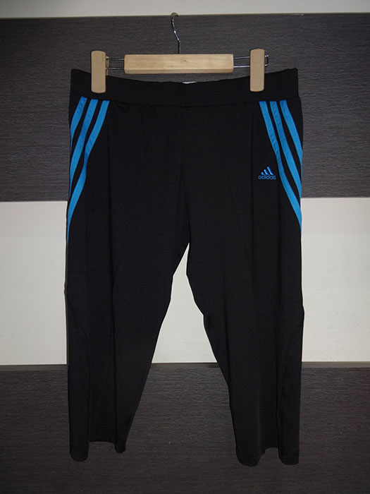 Adidas Black With Blue Stripe Shorts 