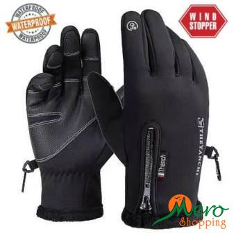 Black Waterproof And Windproof Touch Screen Glove 