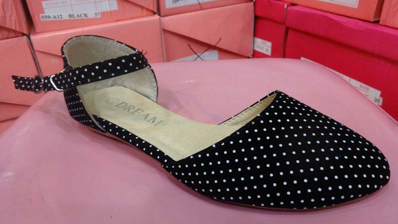 black and white Dotted Shoes