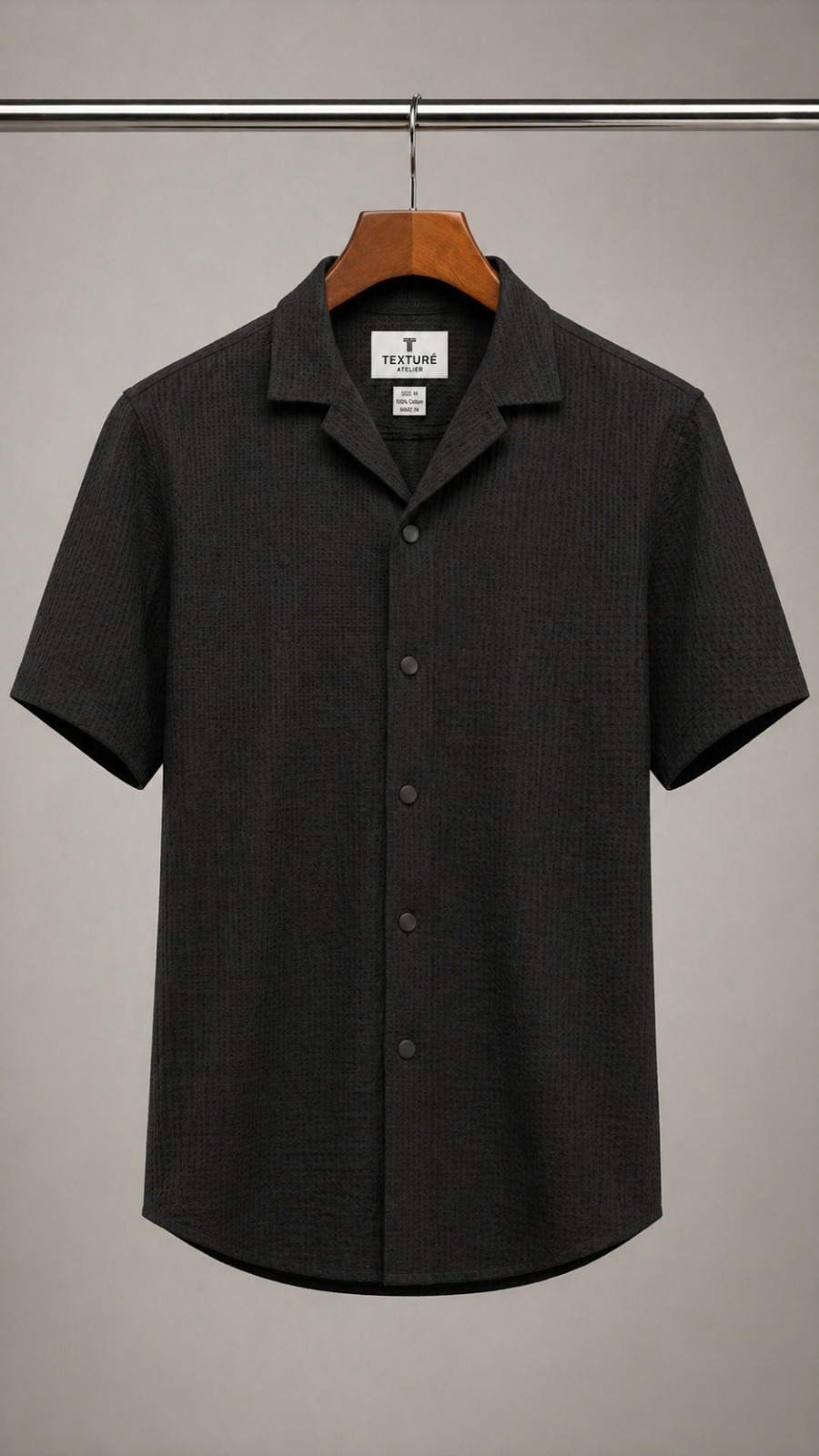 Premium Textured Black Shirt for Men 