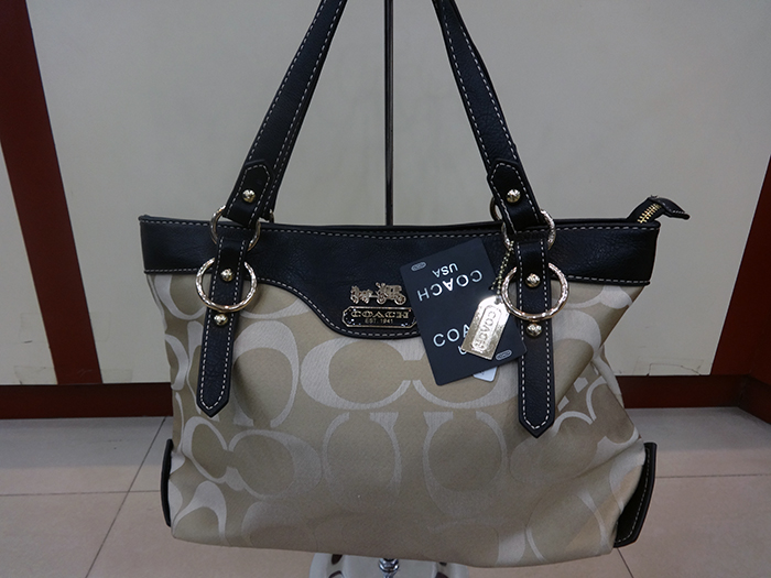 Coach Gray and Black Side Bag