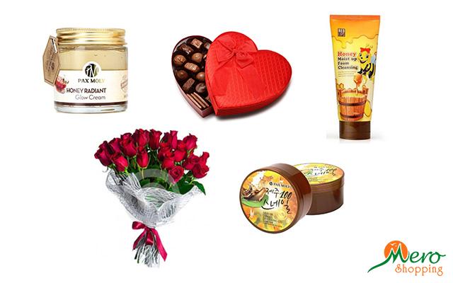 Combo gift for her Korean Cream Combo, Chocolate, Rose 