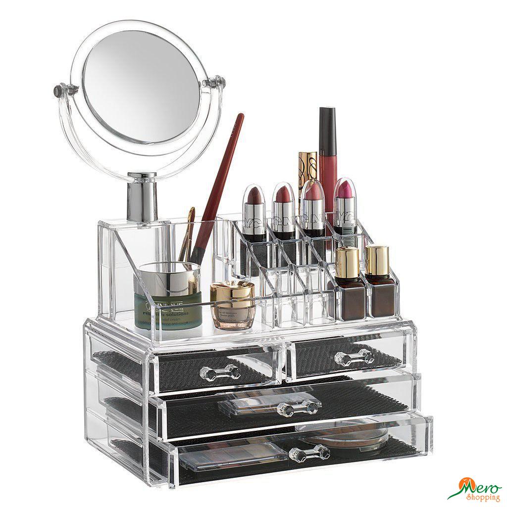 Cosmetic Organizer with Mirror 