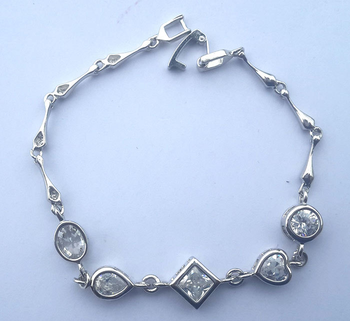 Designer CZ silver Plated Bracelet 