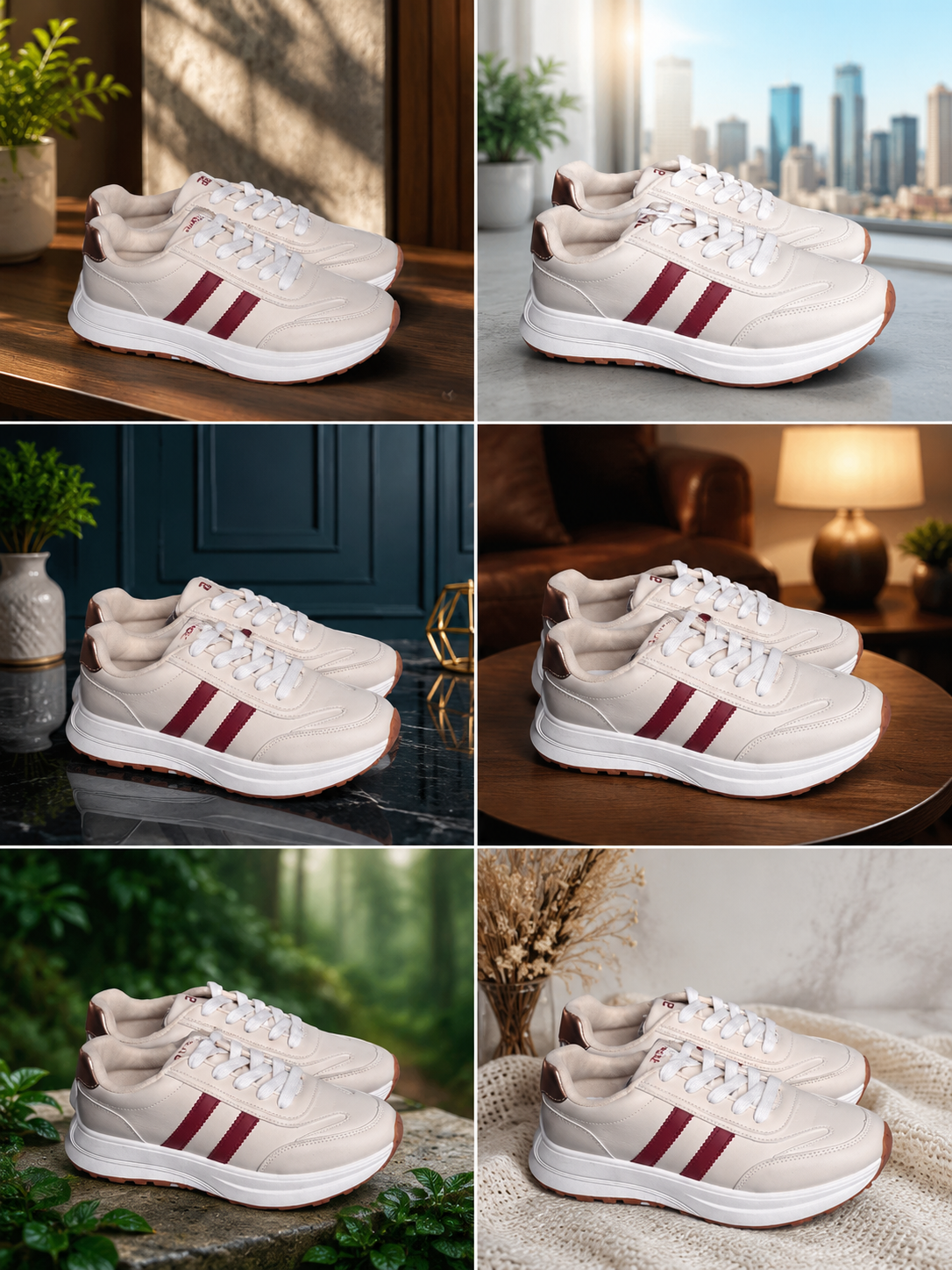 GoldStar AXL-113CV White Maroon Waterproof Women's Shoes 