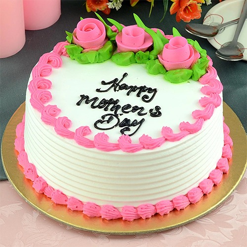 Mother's Day Red Velvet flavour Round Shape Cake- 2 pounds 