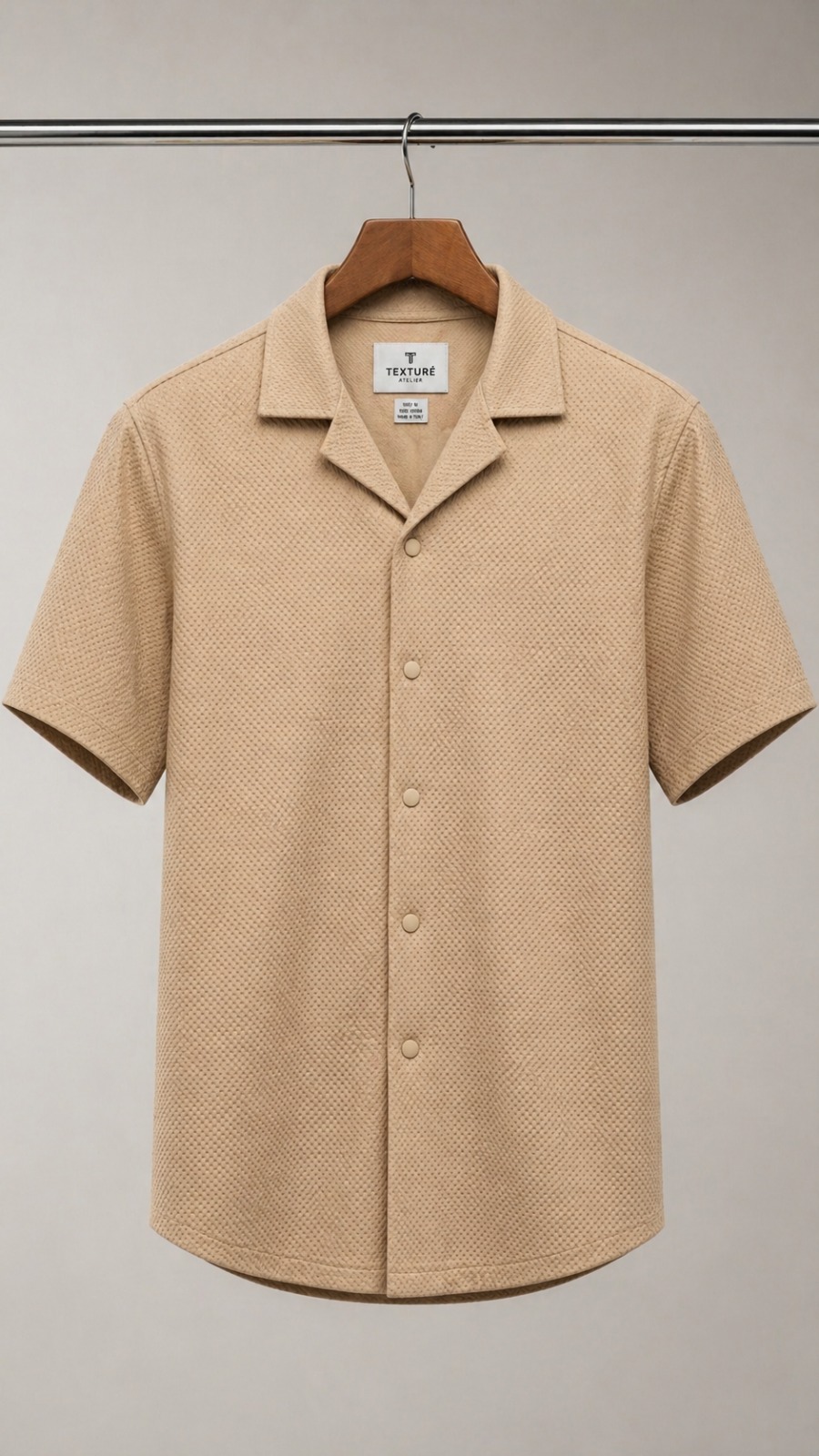 Premium Textured Beige Shirt for Men 