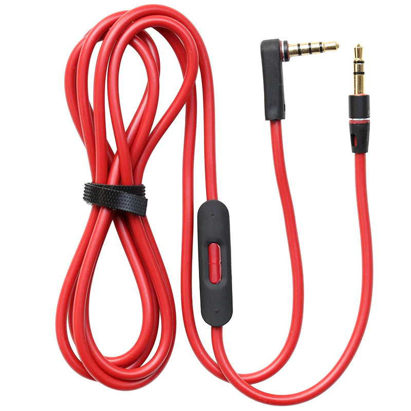 Aux 3.5mm (Line-in) Cable Cord With Mic Control For Headphones 