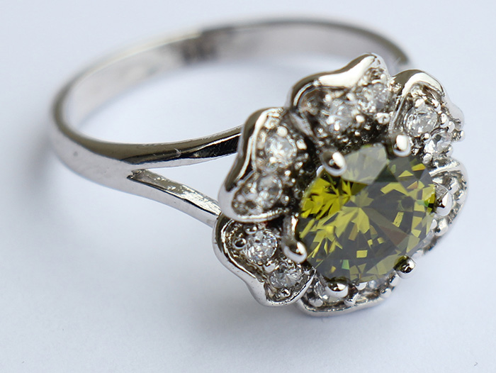 Garden CZ Silver Plated Ring