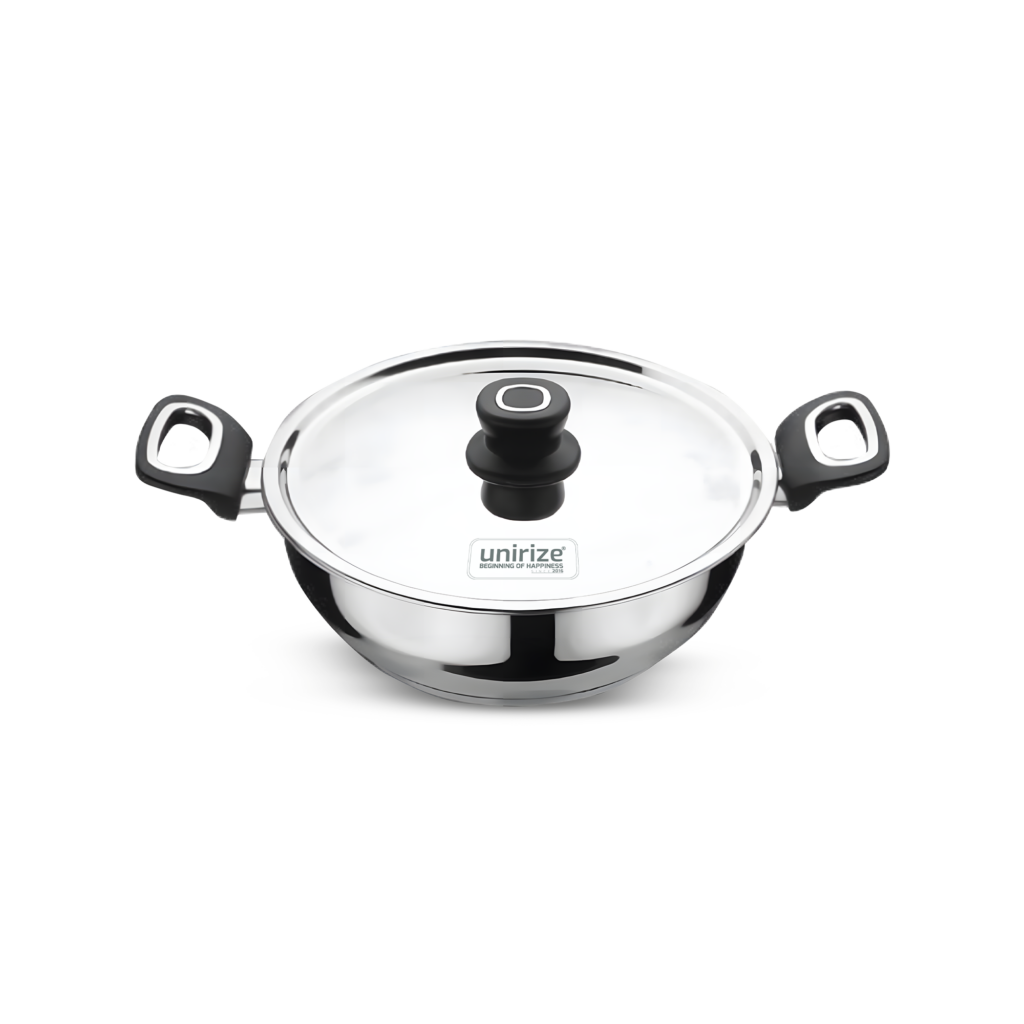 Unirize Triply Bottom Induction Kadhai 24cm with SS Lid 