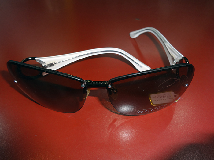 Gucci Semi Frameless Black Sunglasses