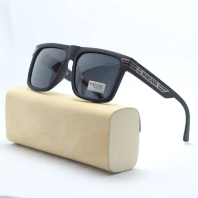 Matte Black Square Frame Casual Sunglasses 