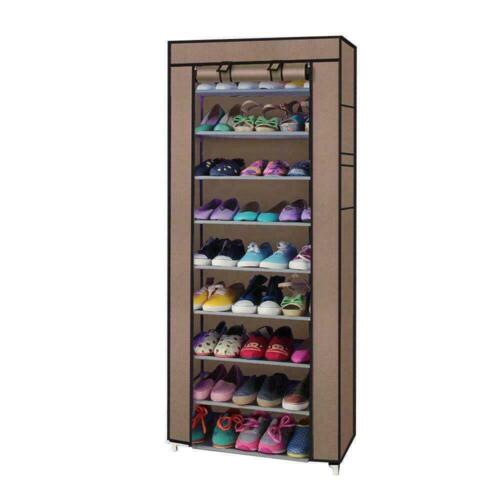 10 Layer Multipurpose Portable Folding Shoes Rack with Cover 
