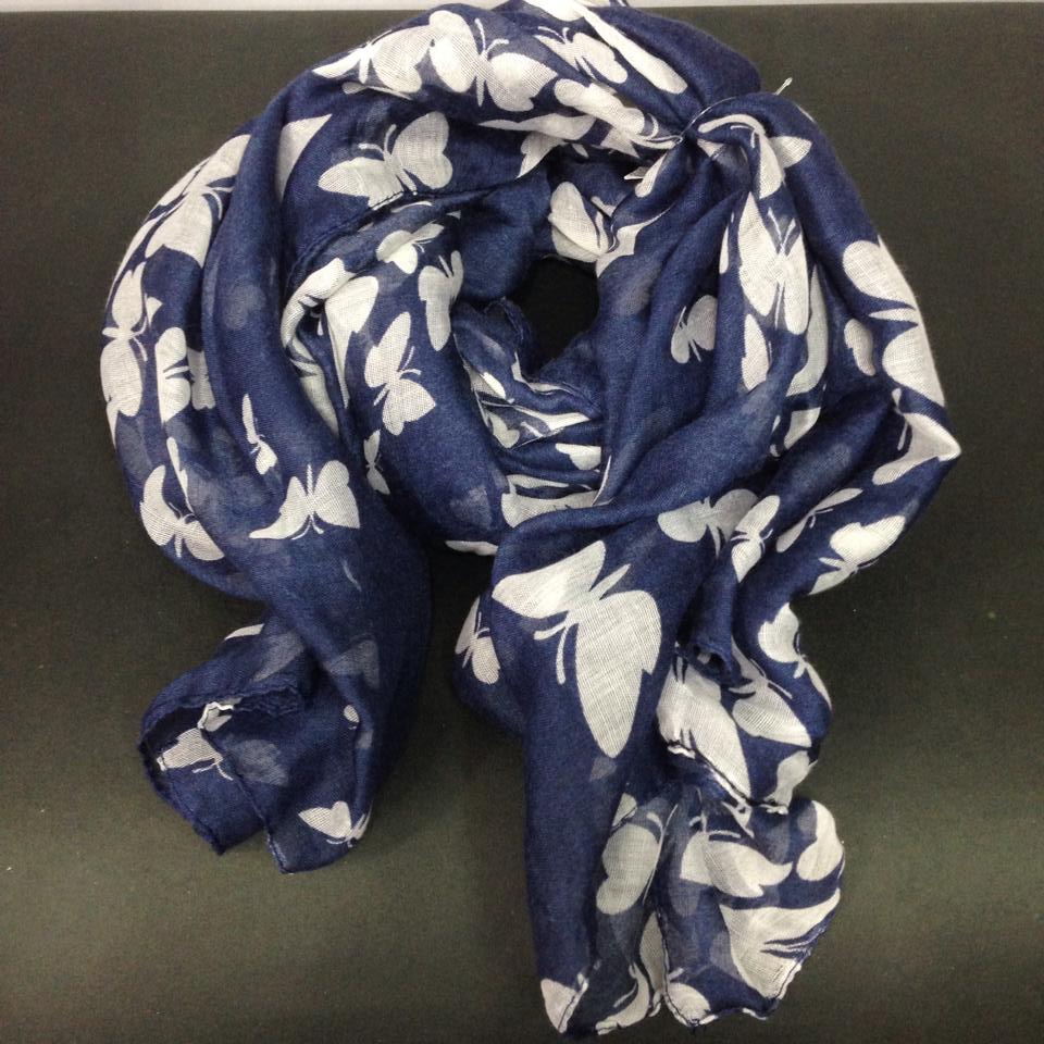 Mixed dark blue scarf
