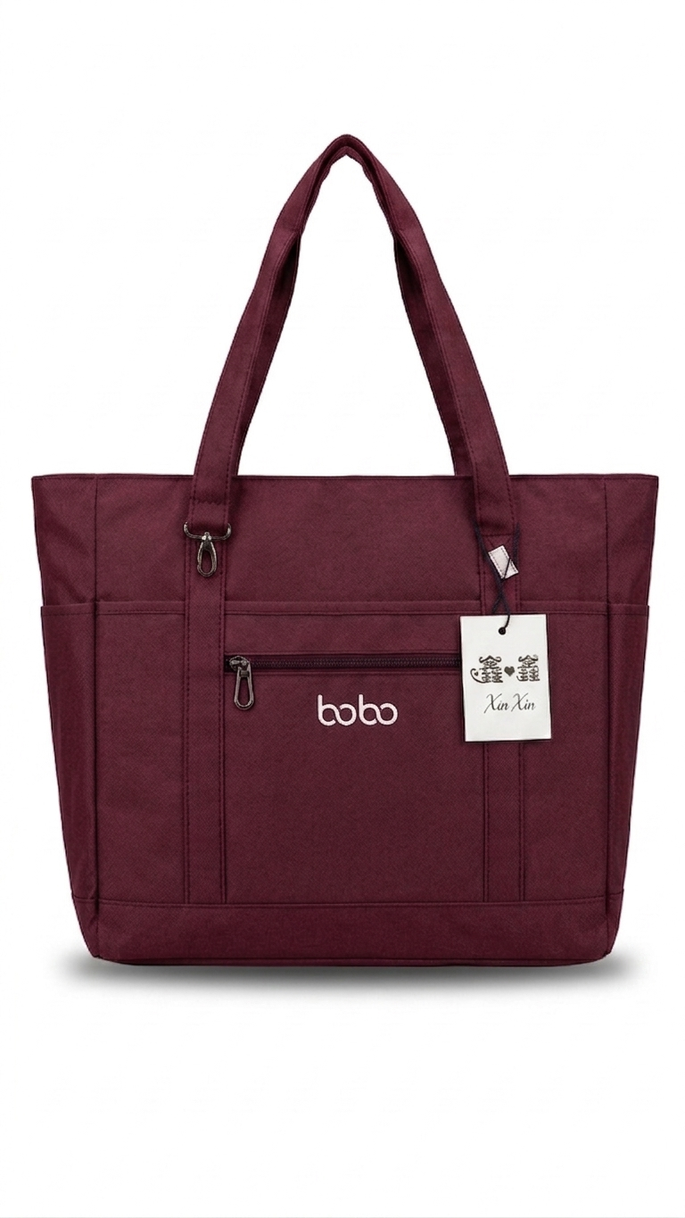 Bobo Waterproof Laptop Tote Maroon Bag for Women 