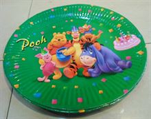 Pooh Printed Paper Round Shape Plate 