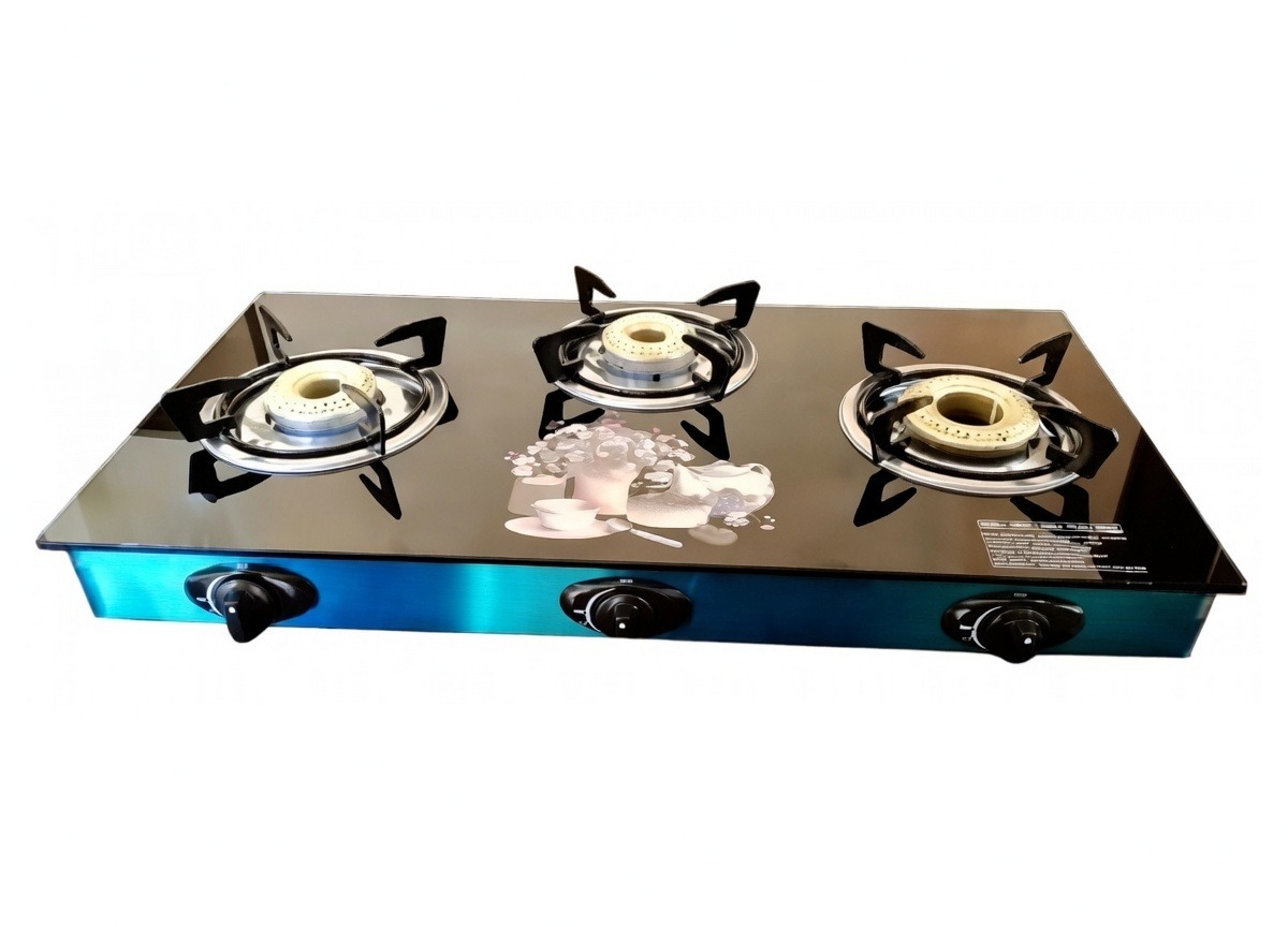 Ucook CG4803 3 Burner Glass Top Gas Stove 