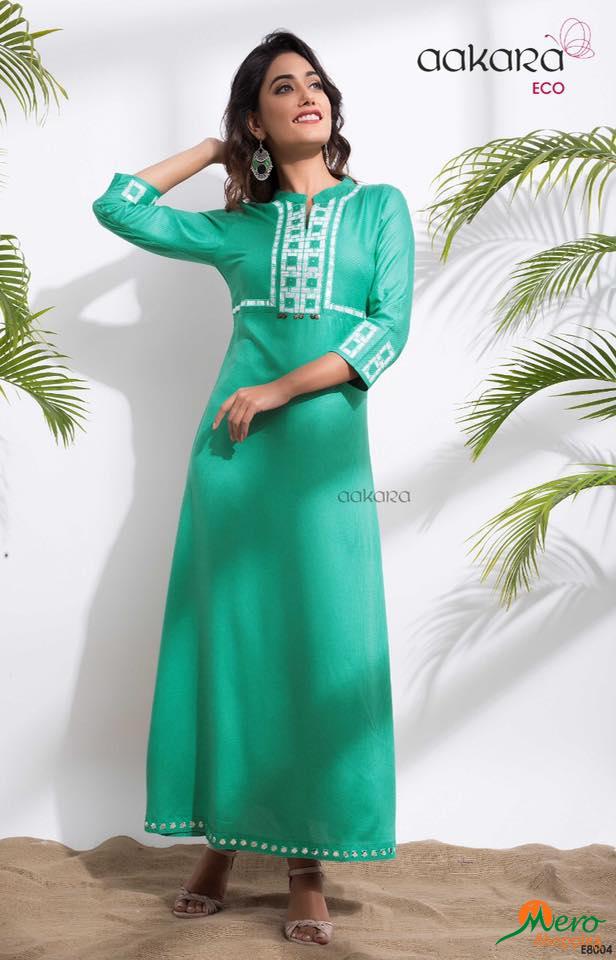 Rayon Gown style kurti (green) 