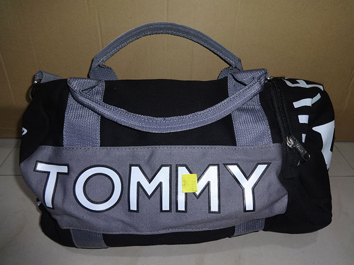 Tommy Black and Grey Sports Bag 