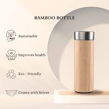 Bamboo Stainless Steel Vacuum Insulated Water Bottle 