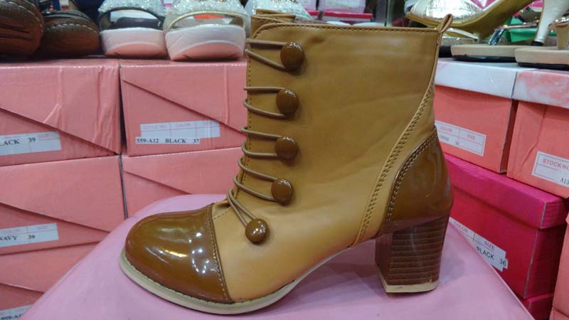 yellow and Brown Boot Shoes 