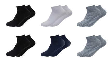 Pack of 6 Pairs of Men Formal Lining Ankle Socks (SMA-12) 